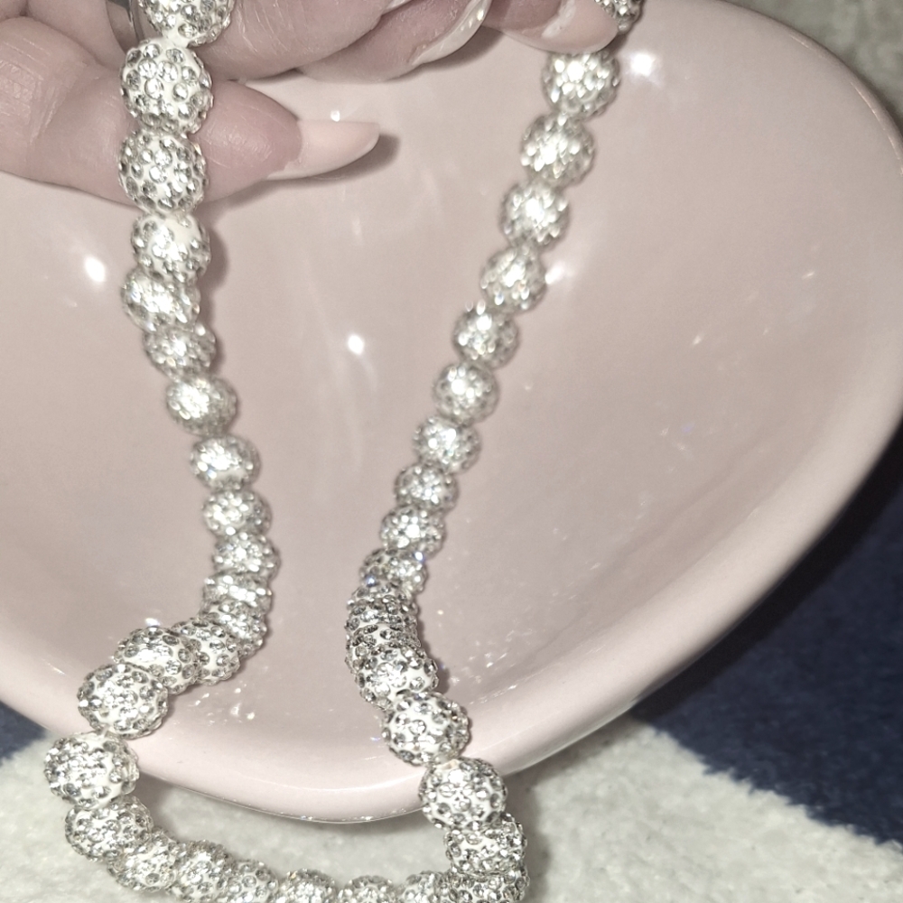 Handcrafted Elegant Silver Beaded Necklace